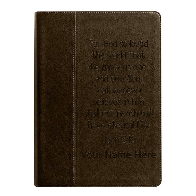NLT Brown Standard Size Holy Bible Medium Print | John 3:16_Study 1