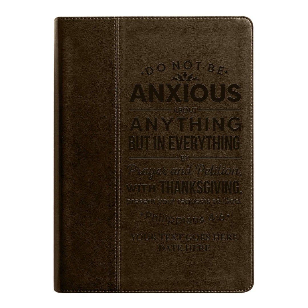 NLT Brown Standard Size Holy Bible Medium Print | Philippians 4:6