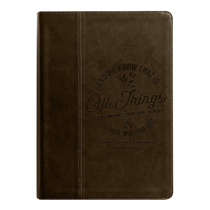 NLT Brown Standard Size Holy Bible Medium Print | All Things God Works For Good