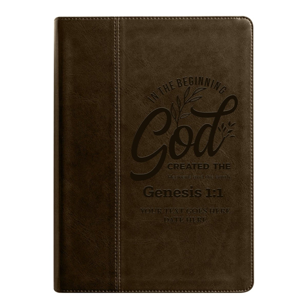 NLT Brown Standard Size Holy Bible Medium Print | Genesis 1:1