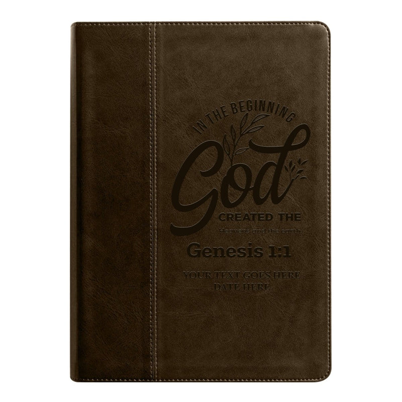 NLT Brown Standard Size Holy Bible Medium Print | Genesis 1:1