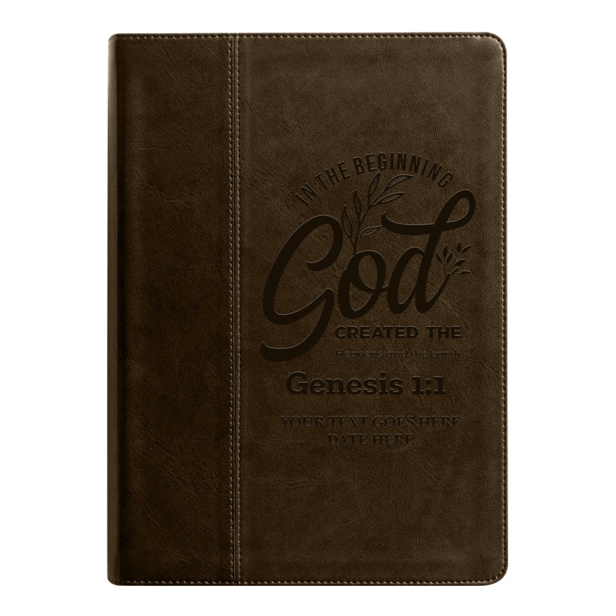 NLT Brown Standard Size Holy Bible Medium Print | Genesis 1:1