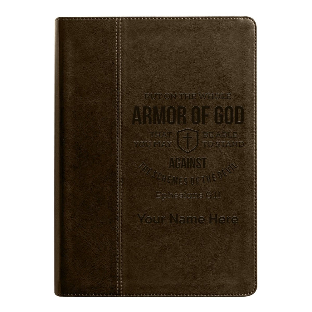 NLT Brown Standard Size Holy Bible Medium Print | Ephesians 6:11