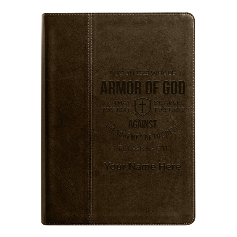 NLT Brown Standard Size Holy Bible Medium Print | Ephesians 6:11
