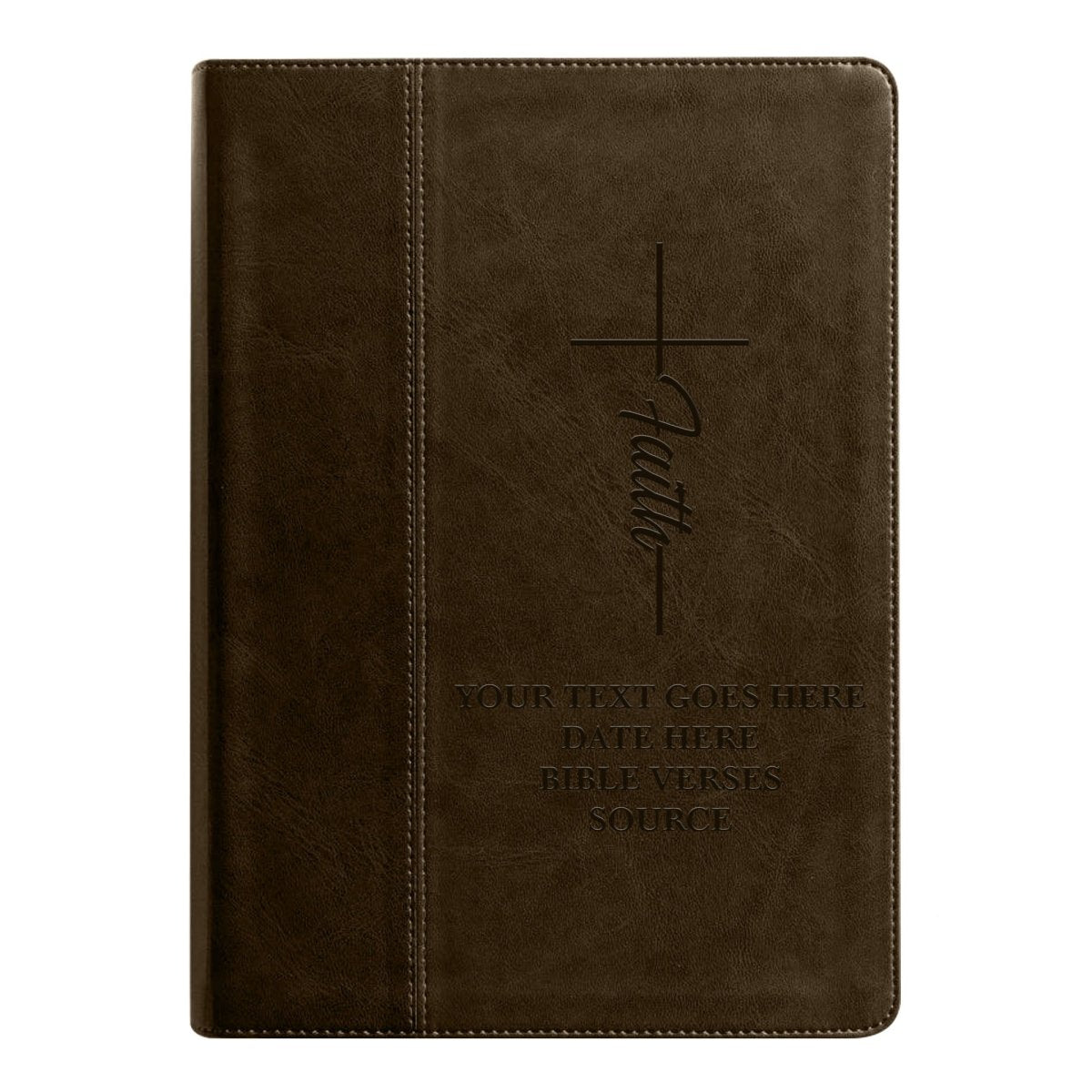 NLT Brown Standard Size Holy Bible Medium Print | Faith Cross