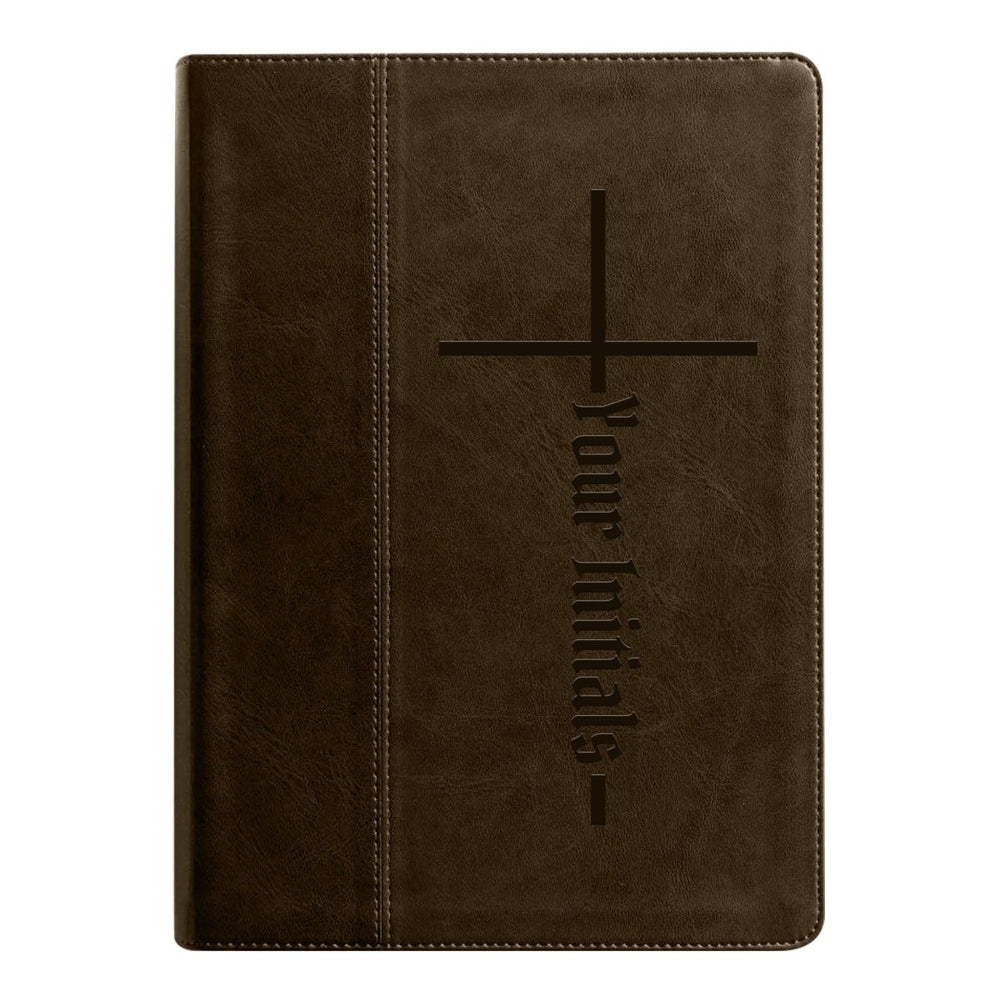 NLT Brown Standard Size Holy Bible Medium Print | Christian Cross