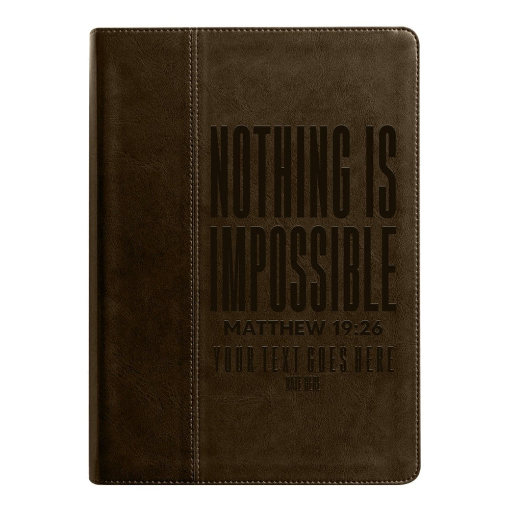 NLT Brown Standard Size Holy Bible Medium Print | Matthew 19:26