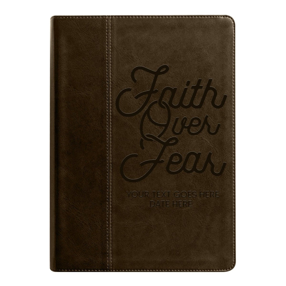 NLT Brown Standard Size Holy Bible Medium Print | Faith Over Fear