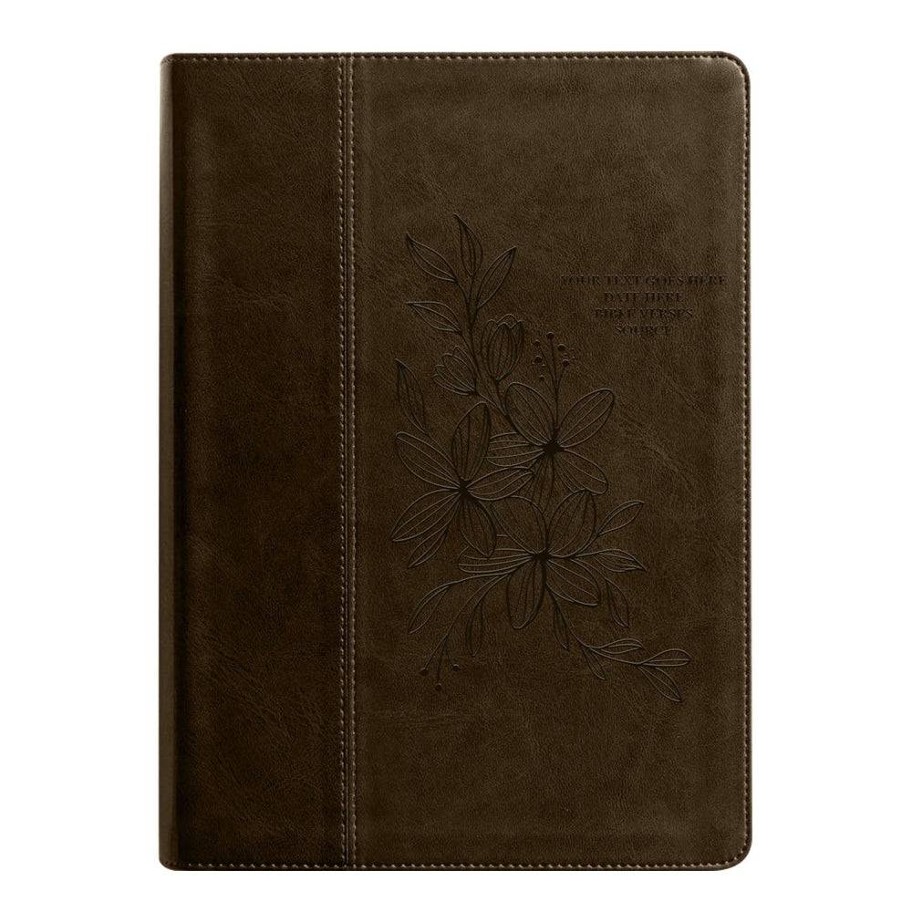 NLT Brown Standard Size Holy Bible Medium Print | Hyacinth