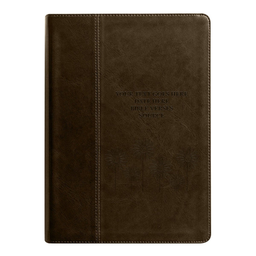 NLT Brown Standard Size Holy Bible Medium Print | Sun Flower