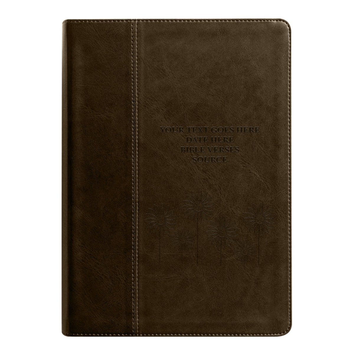 NLT Brown Standard Size Holy Bible Medium Print | Sun Flower