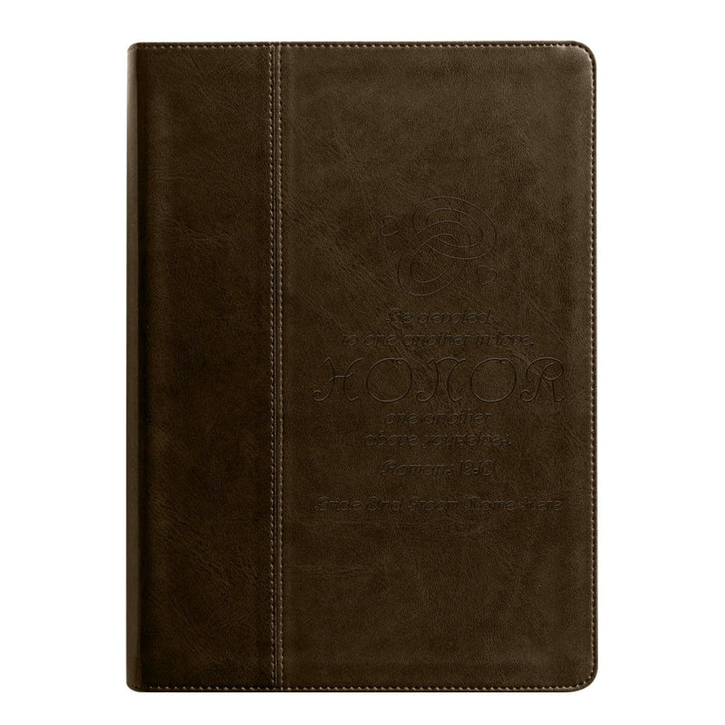 NLT Brown Standard Size Holy Bible Medium Print | Romans 12:10