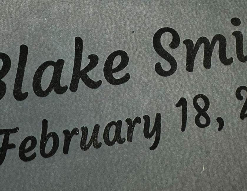 Actual personalization sample for this Bible