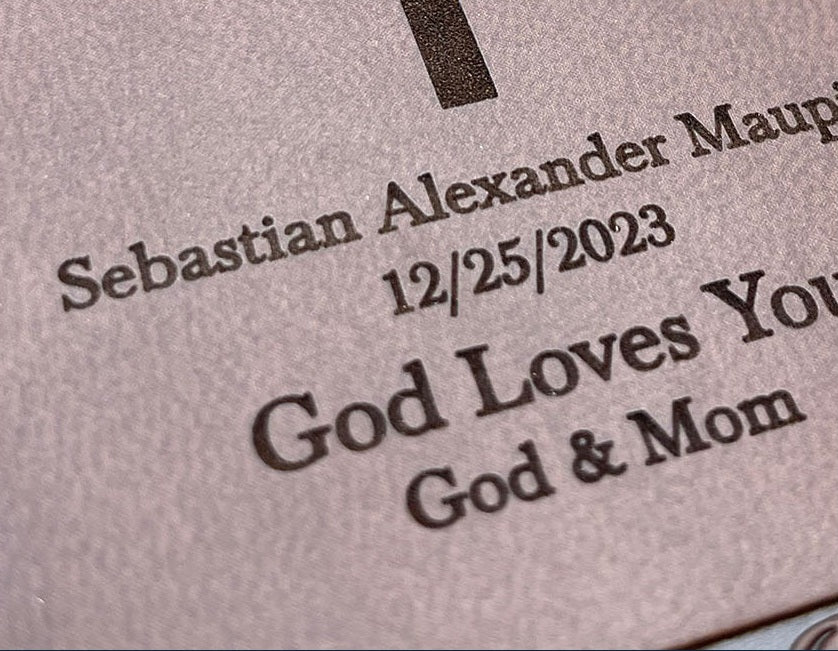 Actual personalization sample for this Bible