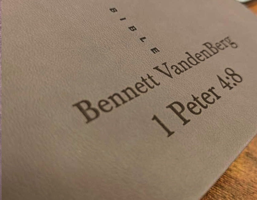 Actual personalization sample for this Bible