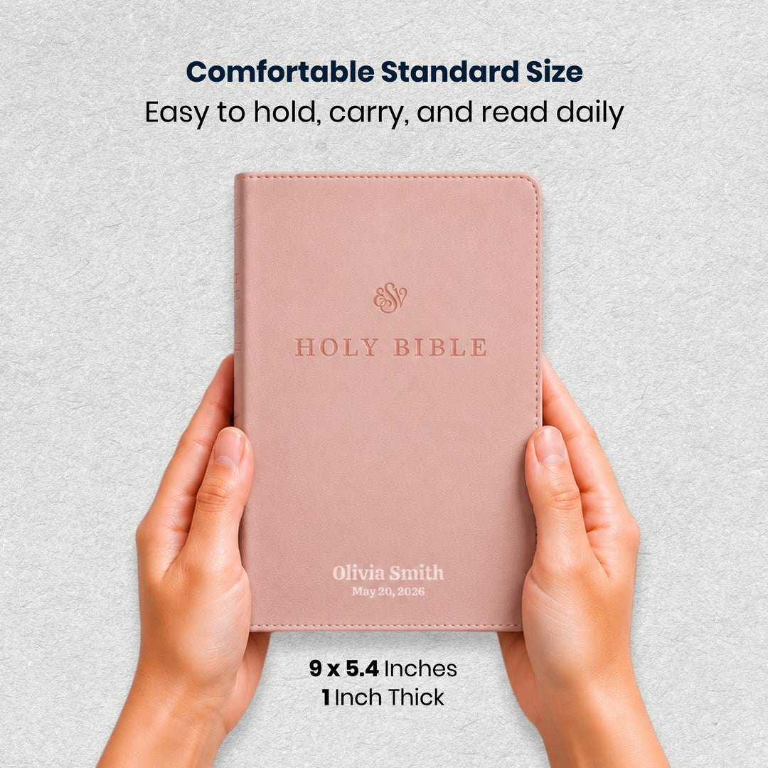 ESV Pink Standard Size Premium Holy Bible Small Print