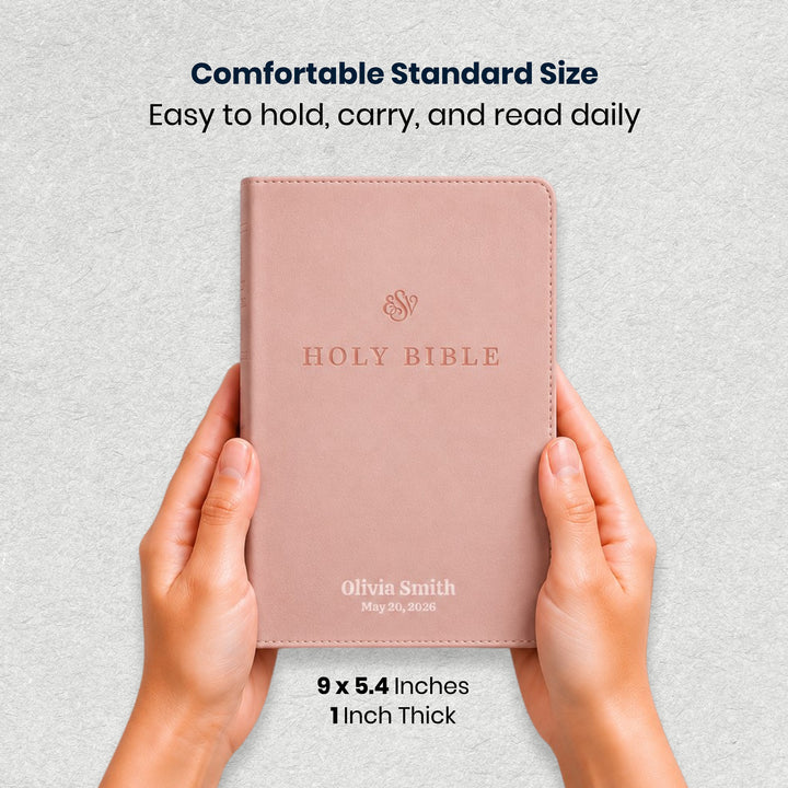 ESV Pink Standard Size Premium Holy Bible Small Print