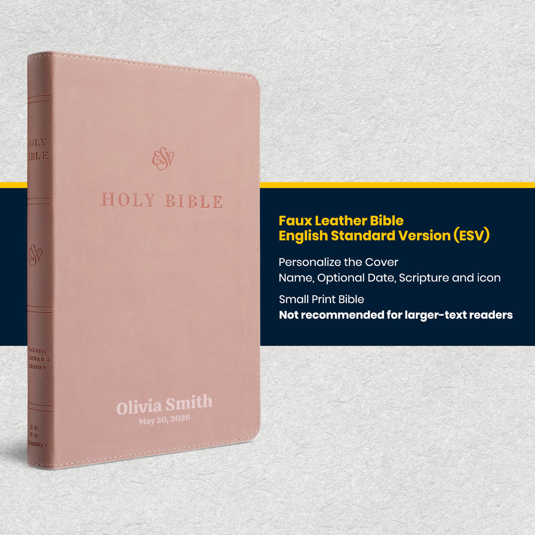 ESV Pink Standard Size Premium Holy Bible Small Print