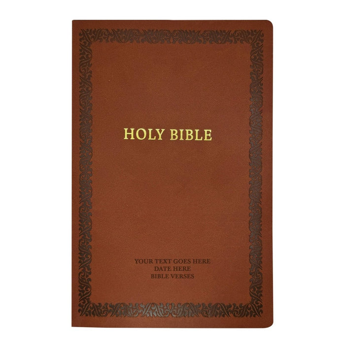 NKJV Dark Brown Standard Size Holy Bible Small Print