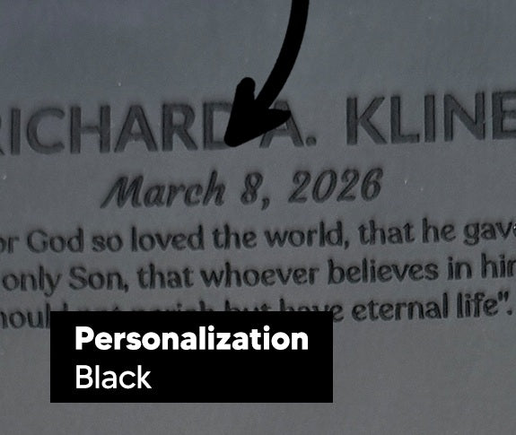 Actual personalization sample for this Bible