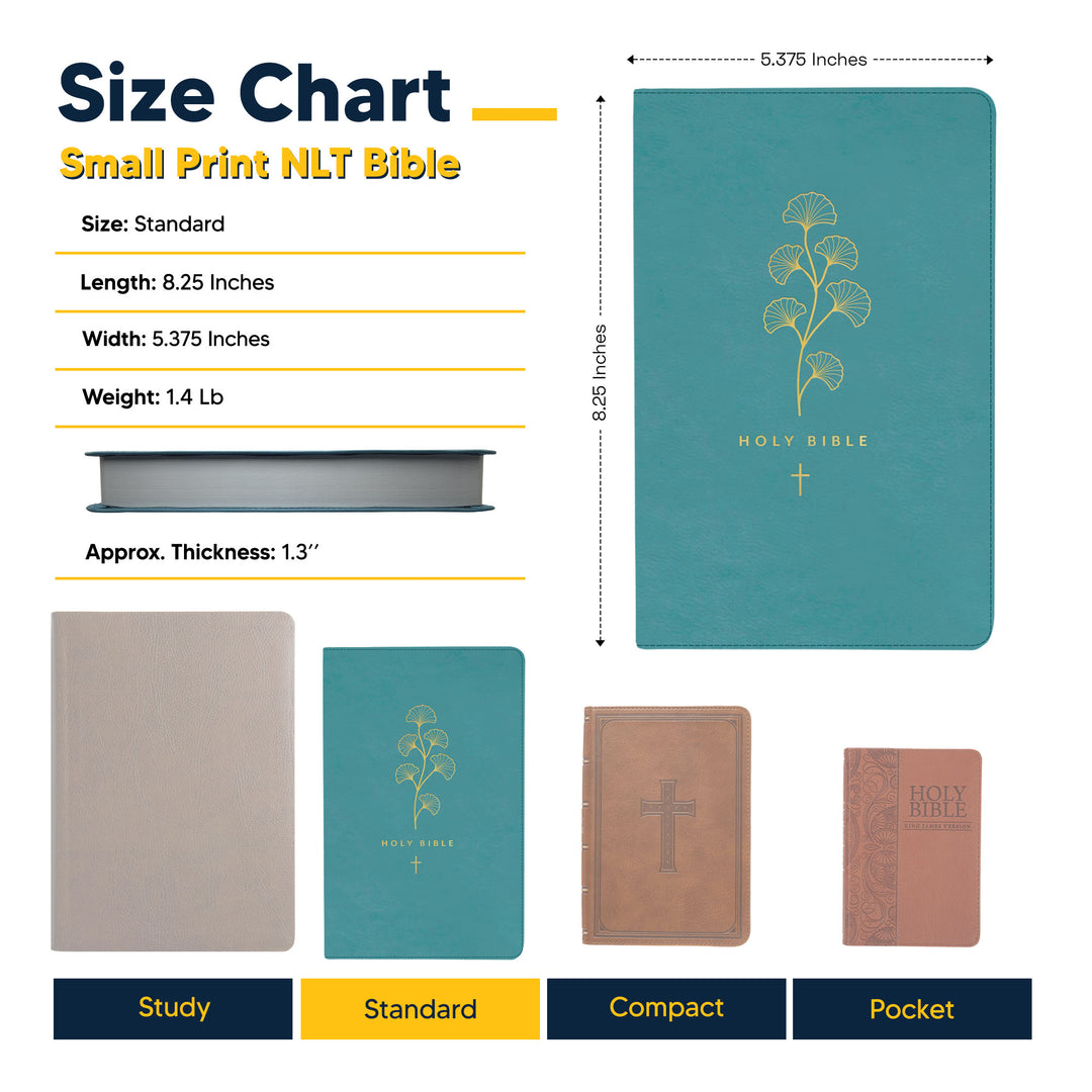 NLT Teal Standard Size Holy Bible Small Print (Copy)