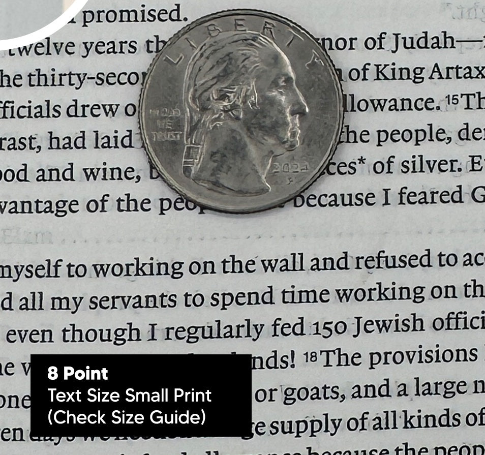 Print sample for this Bible