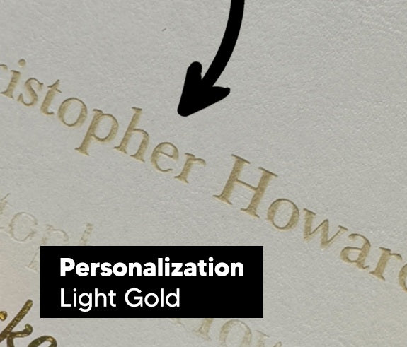 Actual personalization sample for this Bible