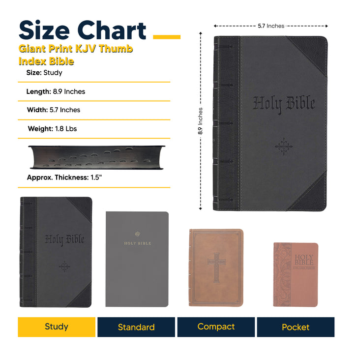 KJV Black Study Size Holy Bible Giant Print