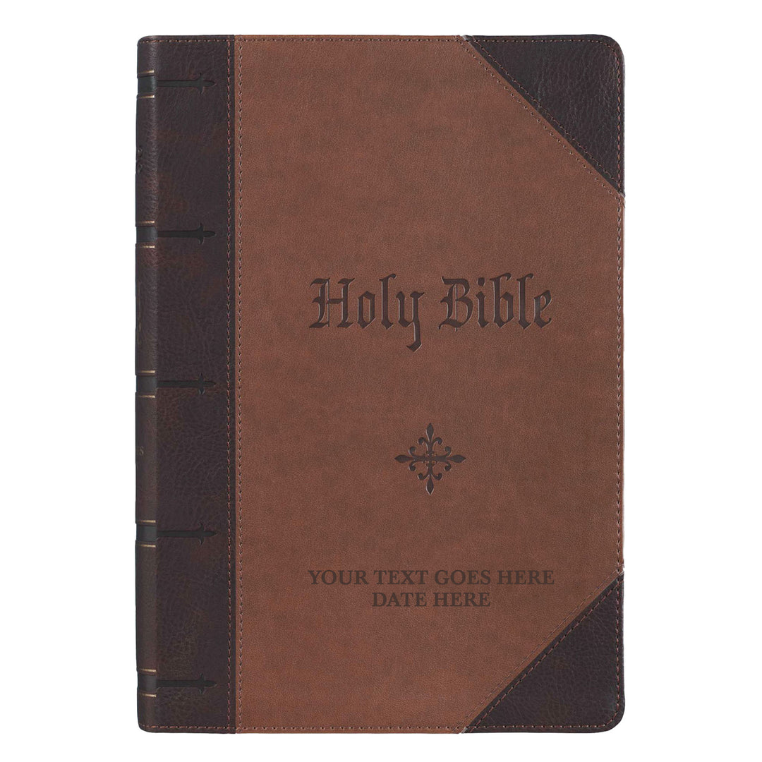 Personalized KJV Bible Giant Print Faux Leather Giant two-tone Design | Shepherds Shelf