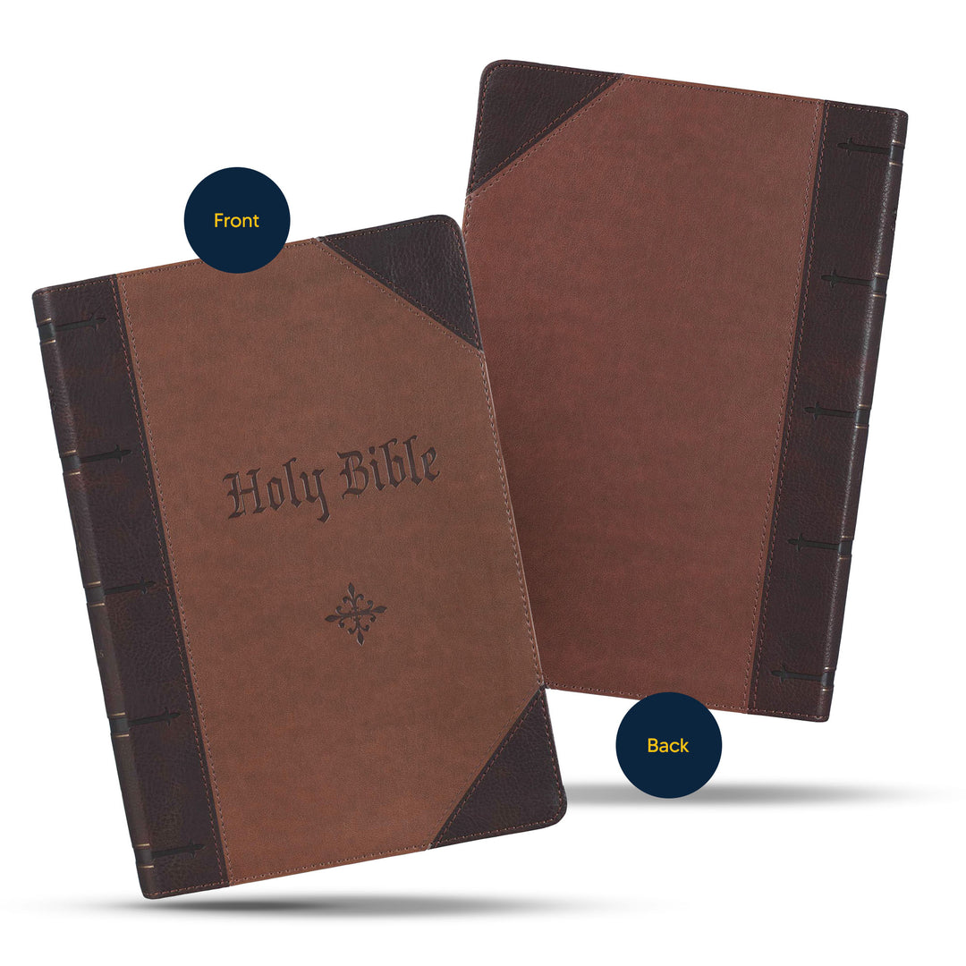 Personalized KJV Bible Giant Print Faux Leather Giant two-tone Design | Shepherds Shelf