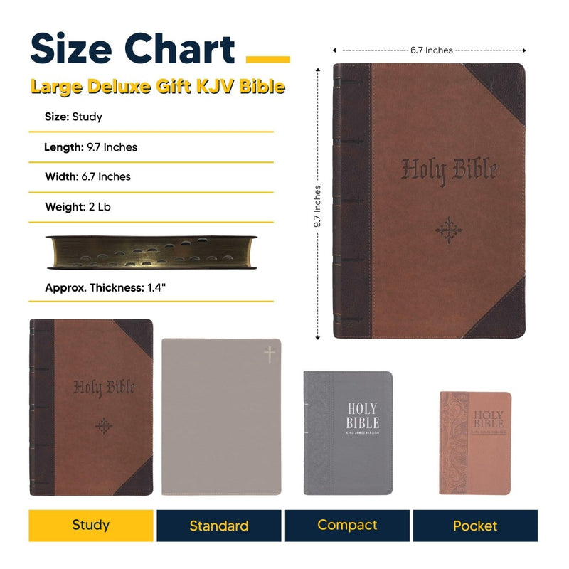 KJV Brown Study Size Holy Bible Giant Print