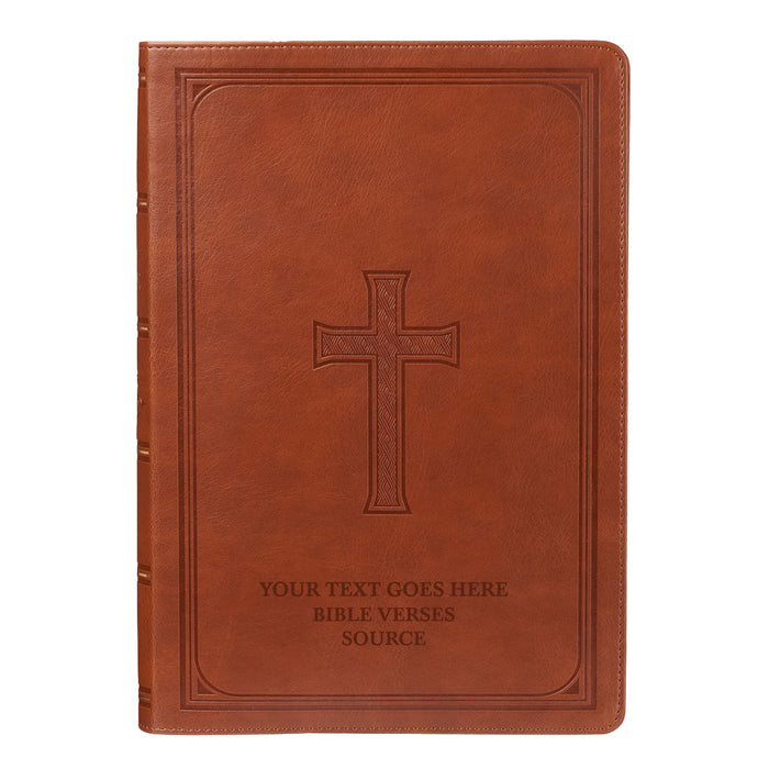 KJV Saddle Brown Study Size Holy Bible Super Giant Print
