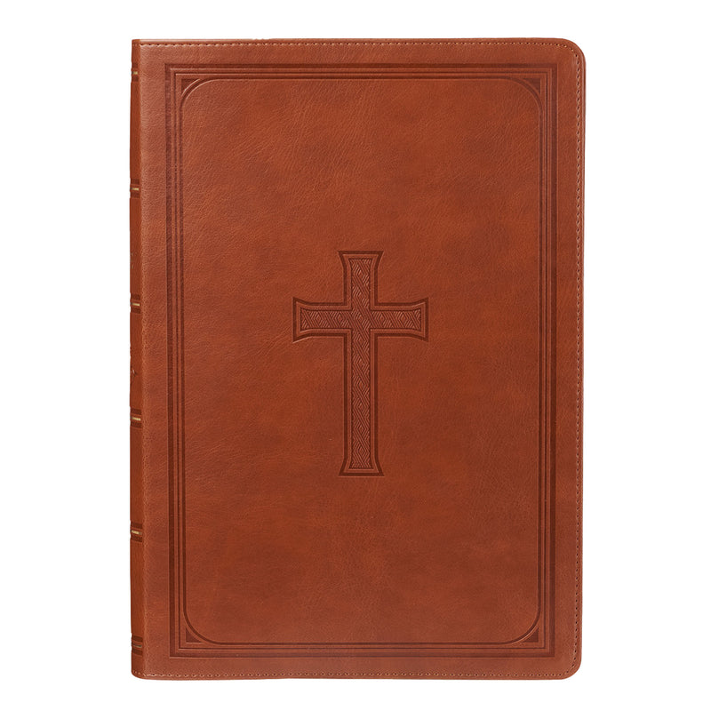 KJV Saddle Brown Study Size Holy Bible Super Giant Print