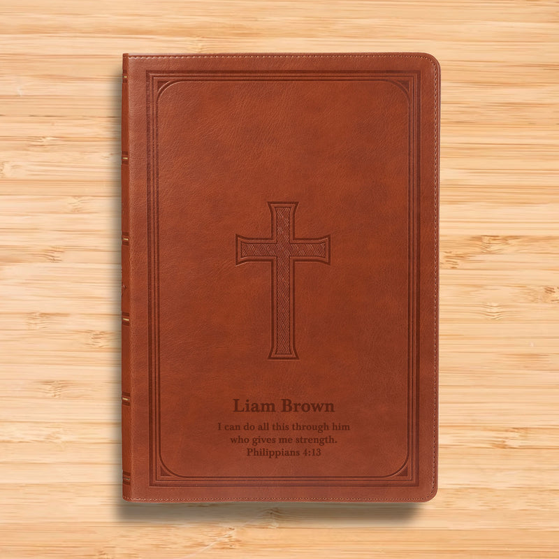 KJV Saddle Brown Study Size Holy Bible Super Giant Print