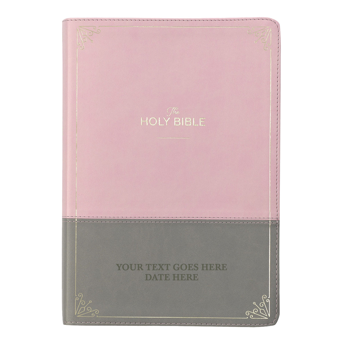 KJV Pink Gray Study Size Holy Bible Giant Print
