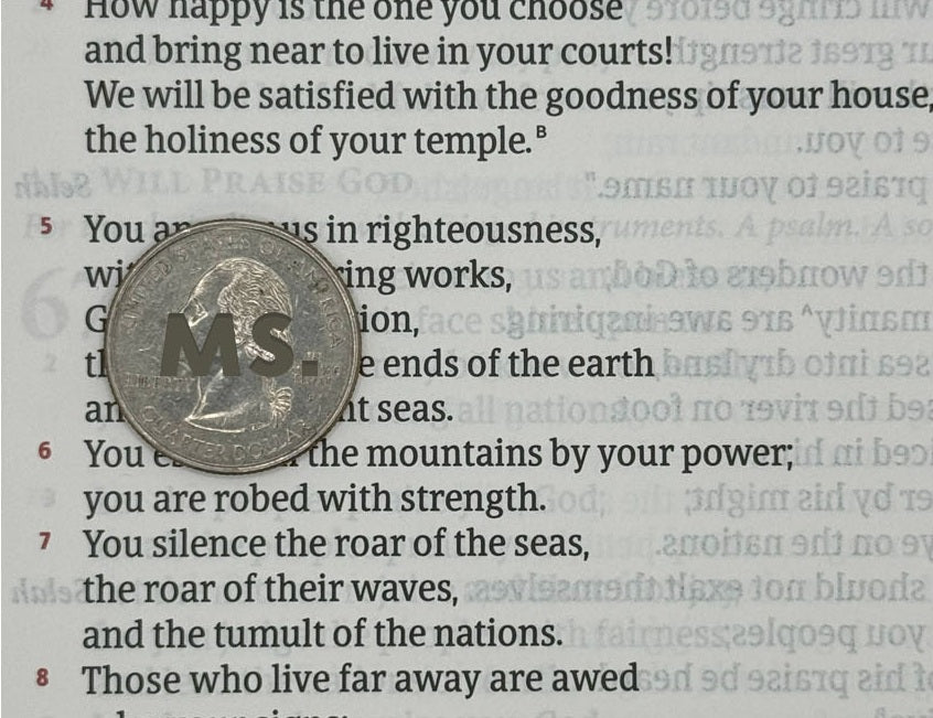 Print sample for this Bible
