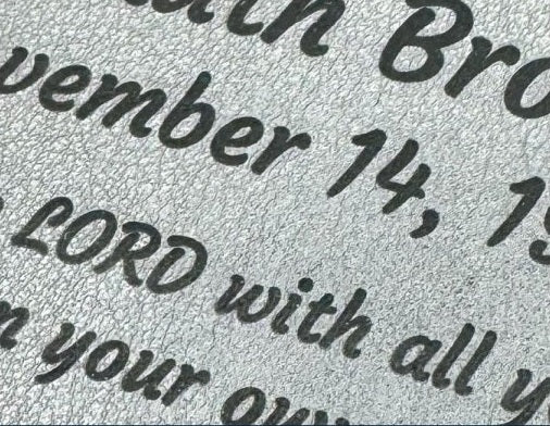 Actual personalization sample for this Bible