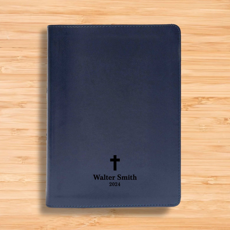 Personalized CSB She Reads Truth Community Study Bible Faux Leather Medium Print Size FULL COVER with Christian Cross  Blue | Shepherds Shelf