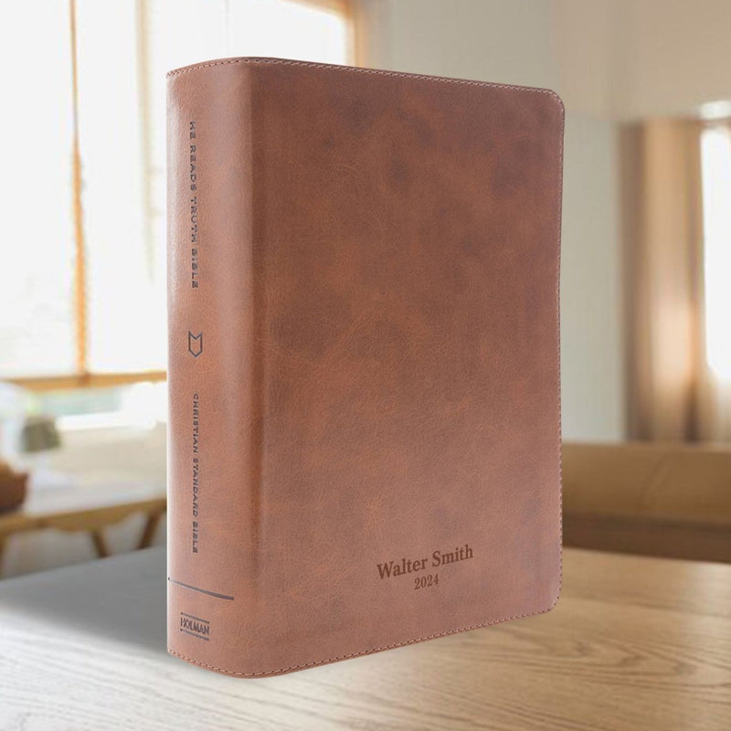 CSB He Reads Brown Study Size Holy Bible Medium Print