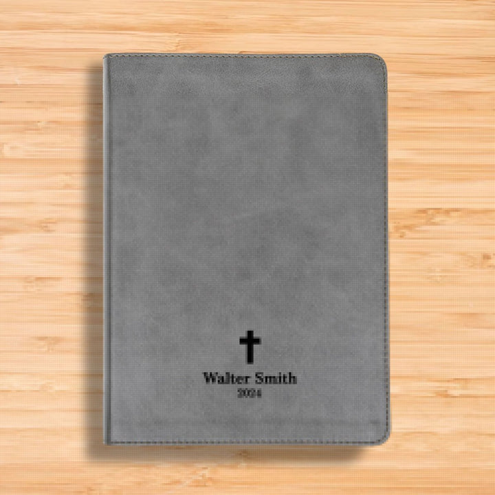 Personalized CSB He Reads Truth Community Study Bible Faux Leather Medium Print Size FULL COVER with Child of God Gray| Shepherds Shelf