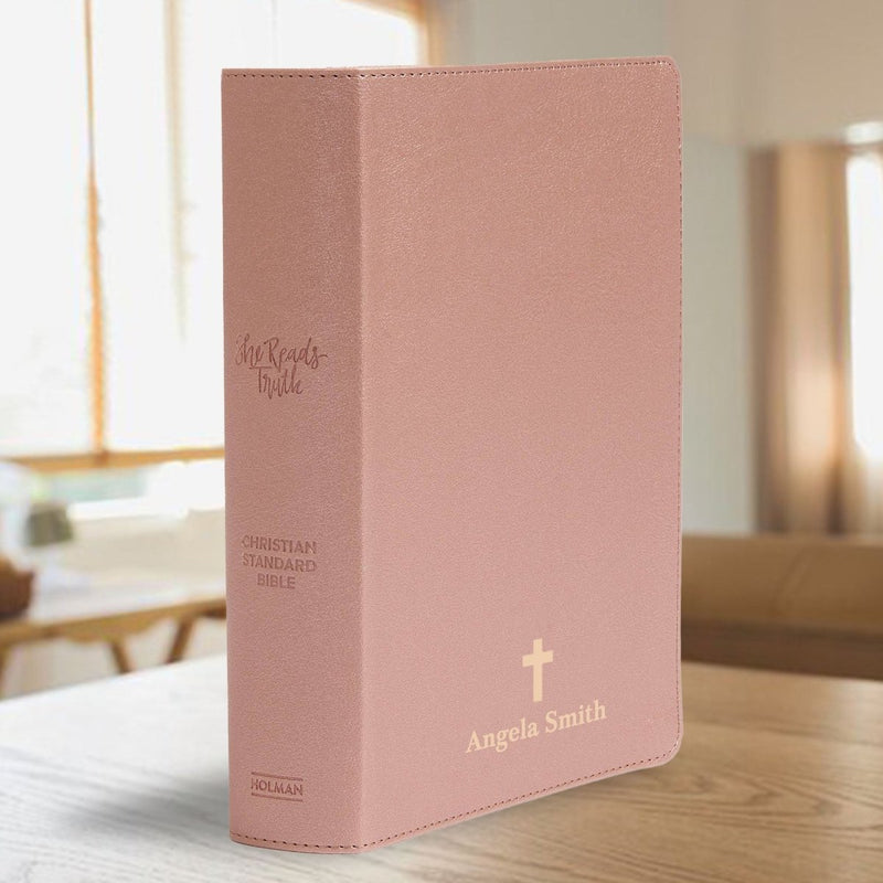 CSB She Reads Rose Gold Study Size Holy Bible Medium Print Size