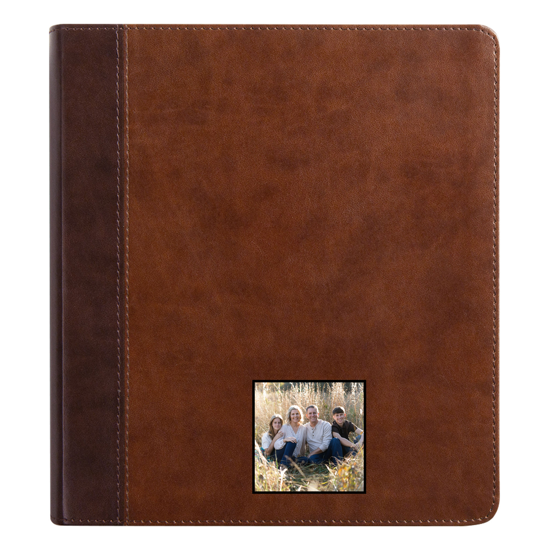 Your Color Photo ESV Brown Study Size Holy Bible Small Print