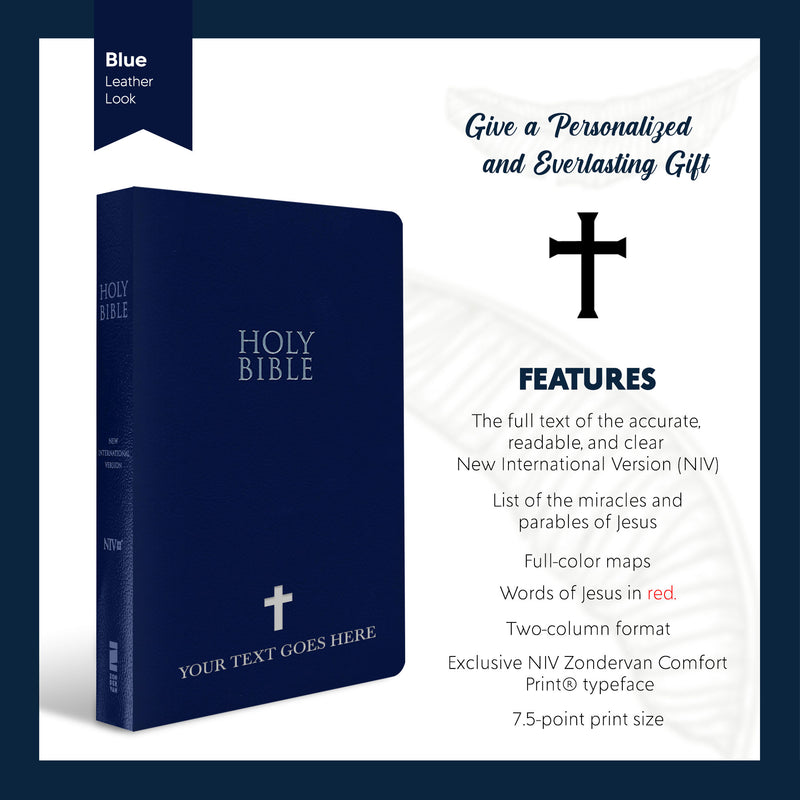 NIV Blue Standard Size Holy Bible Small Print