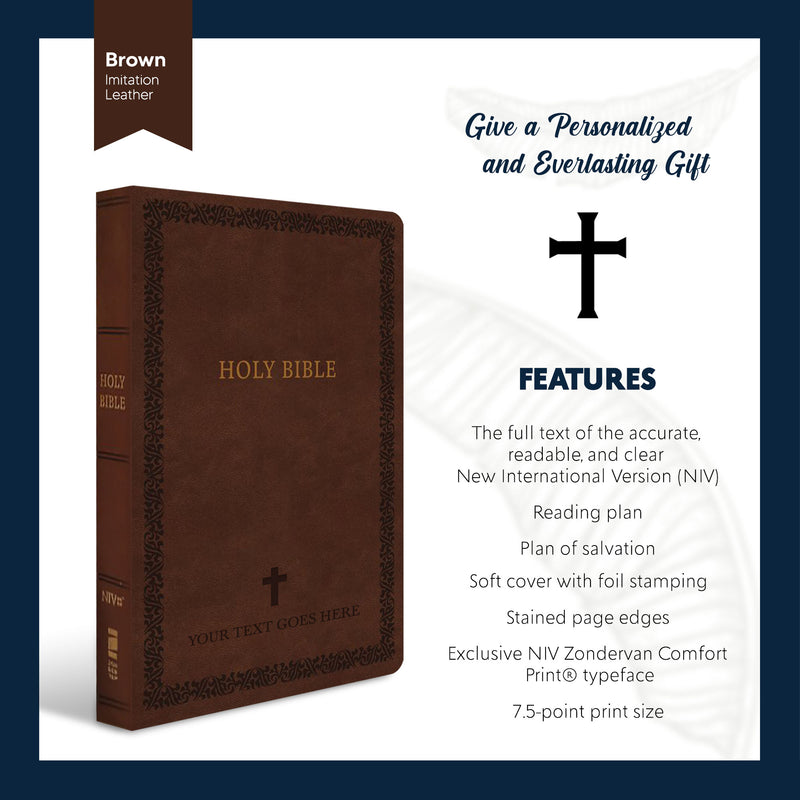 NIV Brown Standard Size Soft Touch Holy Bible Small Print