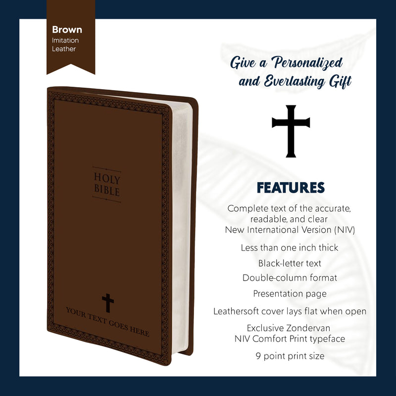 NIV Brown Standard Size Thinline Holy Bible Small Print