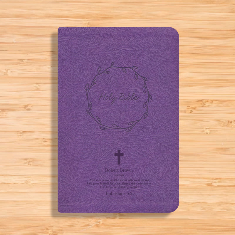 NKJV Purple Study Size Thinline Holy Bible Large Print