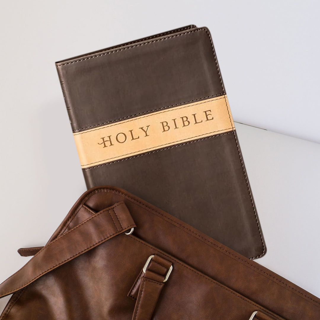 Personalized Brown NLT Bible | New Living Translation Faux Leather
