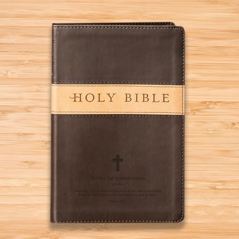 NLT Brown Tan Standard Size Holy Bible Small Print