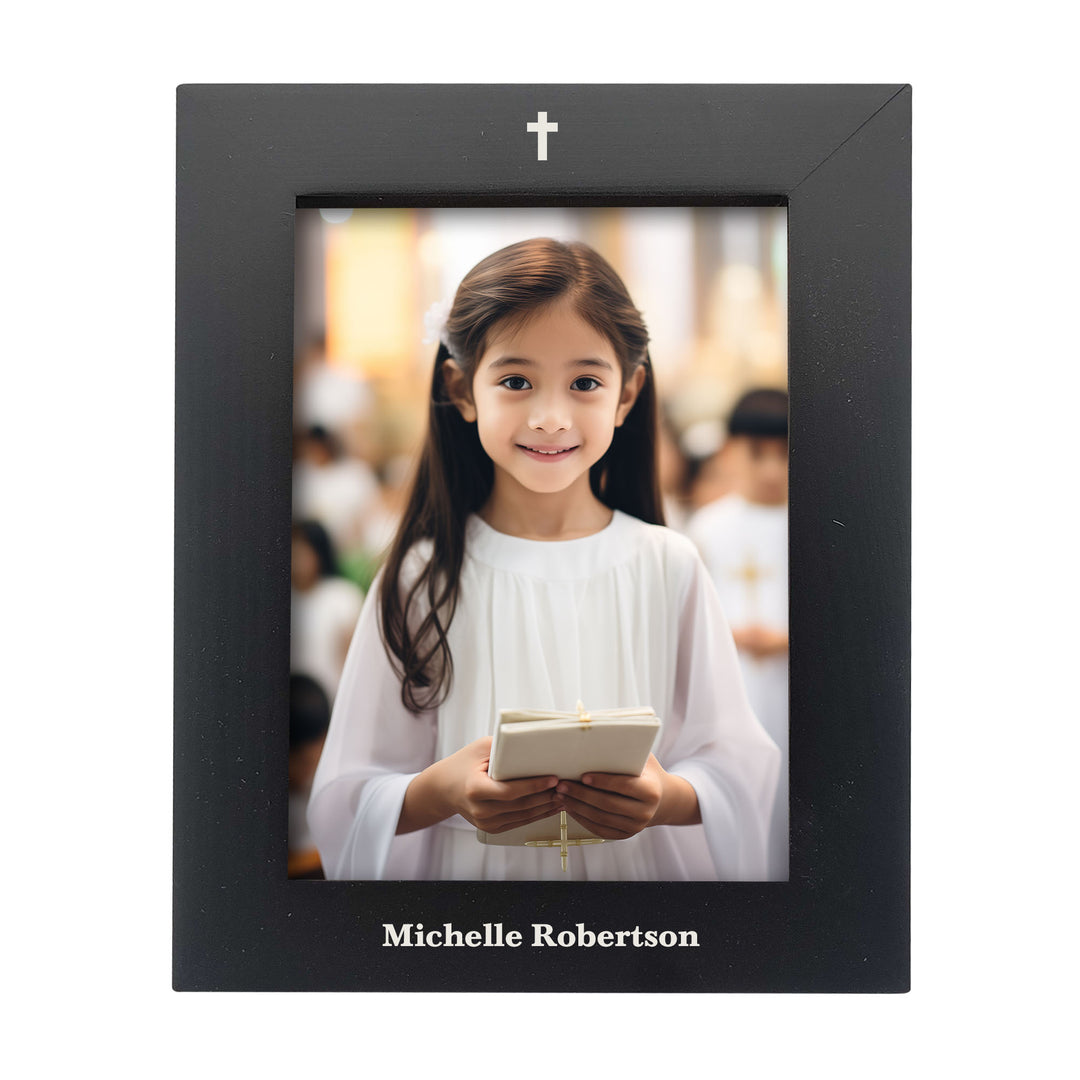 Engraved Pine Wood Picture Frame –  Tabletop Photo Display with Acrylic Glazing in White/Off-White | Black | Sizes: 3x5 & 5x7