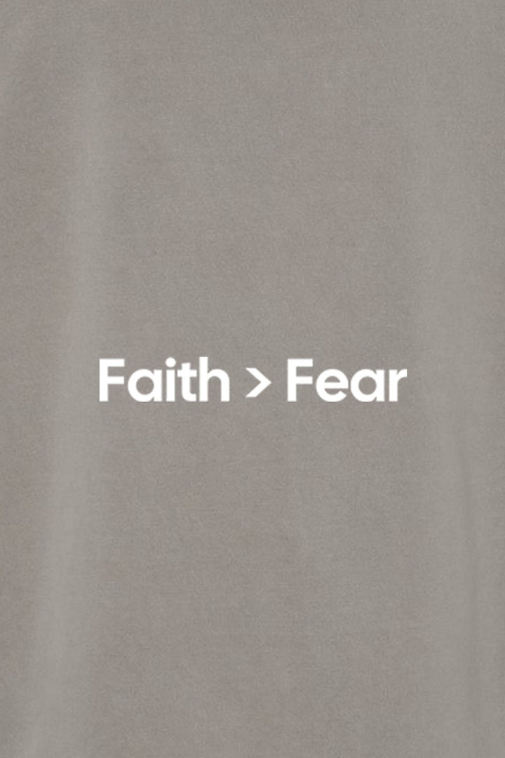 Faith > Fear Unisex Pigment-Dyed Hoodie Sweatshirt